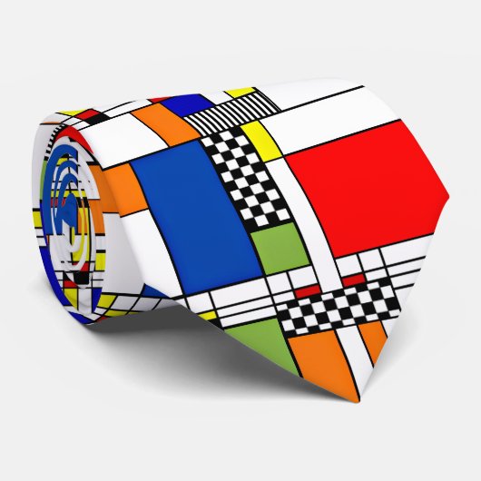 Mondrian inspirierte Krawatte (Gerollt)