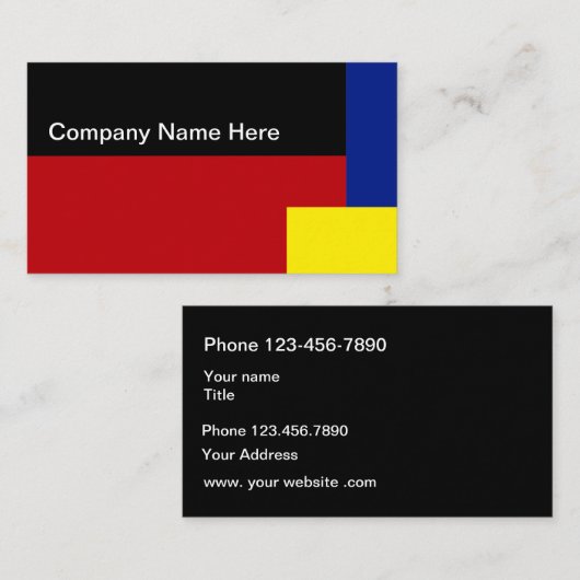 Mondrian inspirierte Minimalistischen Entwurf Visitenkarte (Vorne/Hinten)