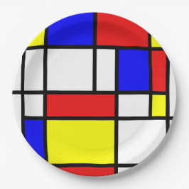 Mondrian inspirierte pappteller