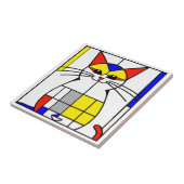 Mondrian Katze Fliese (Seite)