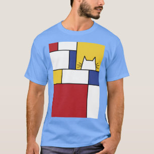 Mondrian Katze Junge Mädchen Retro T-Shirt