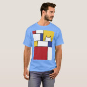 Mondrian Katze Junge Mädchen Retro T-Shirt (Vorne ganz)
