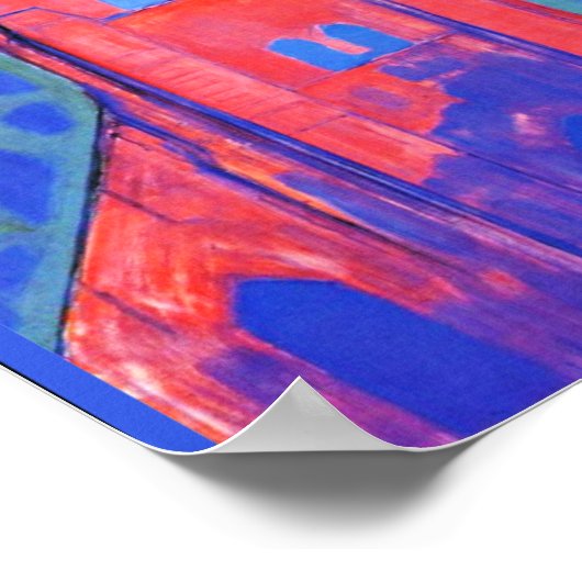 Mondrian - Kirchturm in Domburg Poster (Ecke)