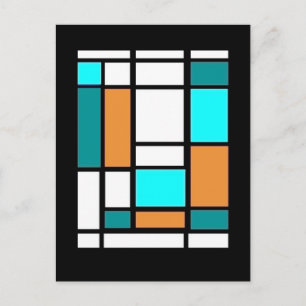 Mondrian, Komposition, Aquamarine Parody-Postkarte Postkarte