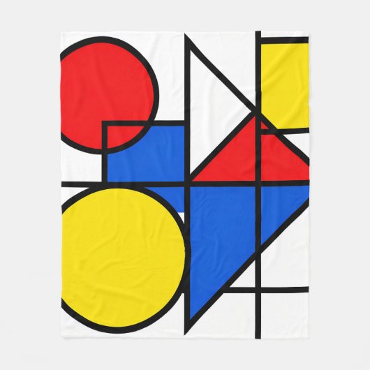Mondrian-Komposition in Primärfarben Fleecedecke (Vorderseite)