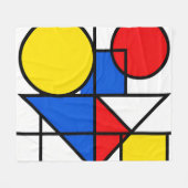 Mondrian-Komposition in Primärfarben Fleecedecke (Vorderseite (Horizontal))
