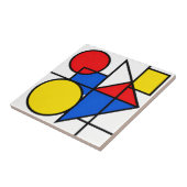 Mondrian-Komposition in Primärfarben Fliese (Seite)