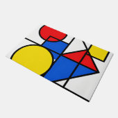 Mondrian-Komposition in Primärfarben Fußmatte (Schrägansicht)