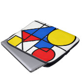 Mondrian-Komposition in Primärfarben Laptopschutzhülle (Vorne Knopf)