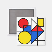 Mondrian Komposition in Primärfarben Magnet (Vorderseite/Rückseite)