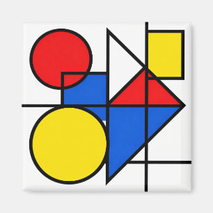 Mondrian Komposition in Primärfarben Magnet