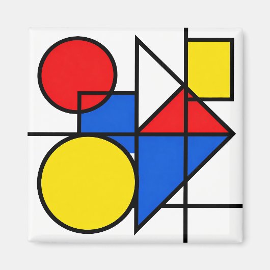 Mondrian Komposition in Primärfarben Magnet (Vorne)