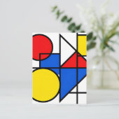 Mondrian-Komposition in Primärfarben Postkarte (Stehend Vorderseite)