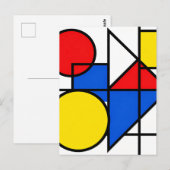 Mondrian-Komposition in Primärfarben Postkarte (Vorne/Hinten)