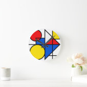 Mondrian-Komposition in Primärfarben Runde Wanduhr (Zuhause)