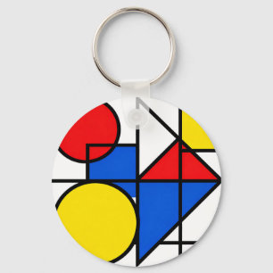 Mondrian-Komposition in Primärfarben Schlüsselanhänger