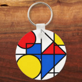 Mondrian-Komposition in Primärfarben Schlüsselanhänger (Rückseite)