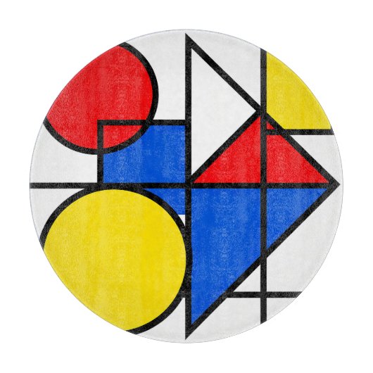 Mondrian-Komposition in Primärfarben Schneidebrett (Vorderseite)