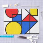 Mondrian-Komposition in Primärfarben Seidenpapier (Handwerk)