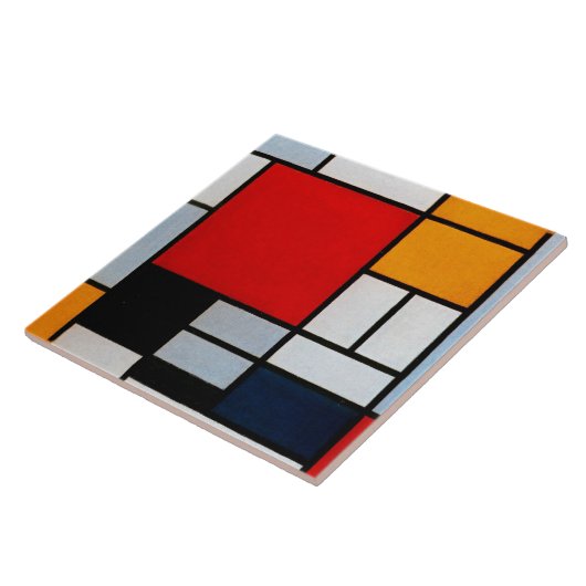 Mondrian - Komposition mit großem rotem Flugzeug Fliese (Seite)