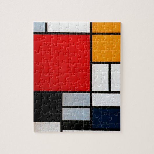 Mondrian - Komposition mit großem rotem Flugzeug Puzzle (Vertikal)