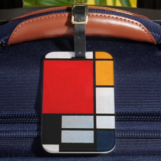 Mondrian - Komposition mit großer roter Fläche Gepäckanhänger (Vorderseite Insitu 2)