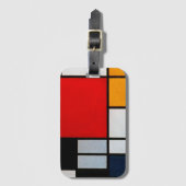 Mondrian - Komposition mit großer roter Fläche Gepäckanhänger (Vorderseite Vertikal)