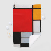 Mondrian - Komposition mit großer roter Fläche Golfhandtuch (Insitu)