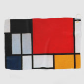 Mondrian - Komposition mit großer roter Fläche Golfhandtuch (Horizontal)