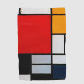 Mondrian - Komposition mit großer roter Fläche Golfhandtuch (Vorderseite)