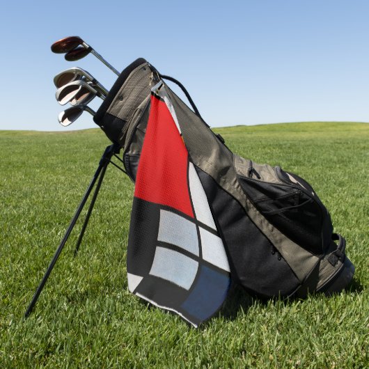 Mondrian - Komposition mit großer roter Fläche Golfhandtuch (Gras)
