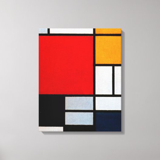 Mondrian - Komposition mit Großrot Leinwanddruck (Vorderseite)