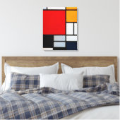 Mondrian - Komposition mit Großrot Leinwanddruck (Insitu (Schlafzimmer))
