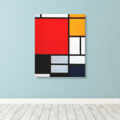 Mondrian - Komposition mit Großrot Leinwanddruck (Insitu (Holzboden))