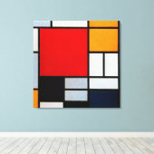 Mondrian - Komposition mit Großrot Leinwanddruck (Insitu (Holzboden))