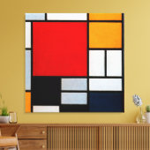 Mondrian - Komposition mit Großrot Leinwanddruck (Insitu (Wohnzimmer))