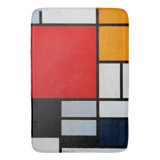 Mondrian - Komposition mit rotem Flugzeug Badematte (Vorderseite Vertikal)