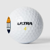 Mondrian - Komposition mit rotem Flugzeug Golfball (Logo)