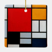 Mondrian - Komposition mit rotem Flugzeug Keramikornament (Rückseite)