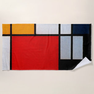 Mondrian - Komposition mit rotem Flugzeug Strandtuch