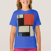 Mondrian Komposition Moderne Abstrakt Deep Royal T-Shirt (Vorderseite)