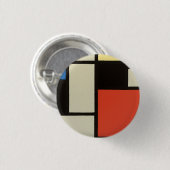 Mondrian Komposition Moderne Abstrakte Malerei Art Button (Vorne & Hinten)