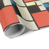 Mondrian Komposition Moderne Abstrakte Malerei Art Geschenkpapier (Rolleneckpunkt)
