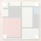 Mondrian Komposition Moderne Abstrakte Malerei Art Glasuntersetzer (Rückseite)