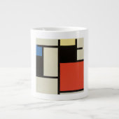 Mondrian Komposition Moderne Abstrakte Malerei Art Jumbo-Tasse (Vorderseite)