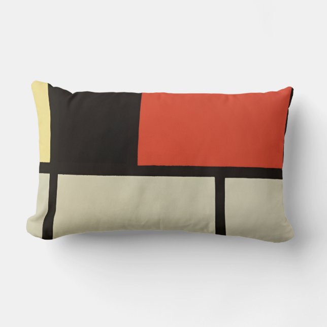 Mondrian Komposition Moderne Abstrakte Malerei Art Lendenkissen (Vorderseite)