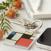 Mondrian Komposition Moderne Abstrakte Malerei Art Schlüsselanhänger (Vorderseite rechts)