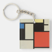 Mondrian Komposition Moderne Abstrakte Malerei Art Schlüsselanhänger (Vorderseite)