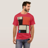 Mondrian-Komposition Moderner Abstrakter Kardinal T-Shirt (Vorne ganz)