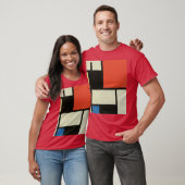 Mondrian-Komposition Moderner Abstrakter Kardinal T-Shirt (Unisex)